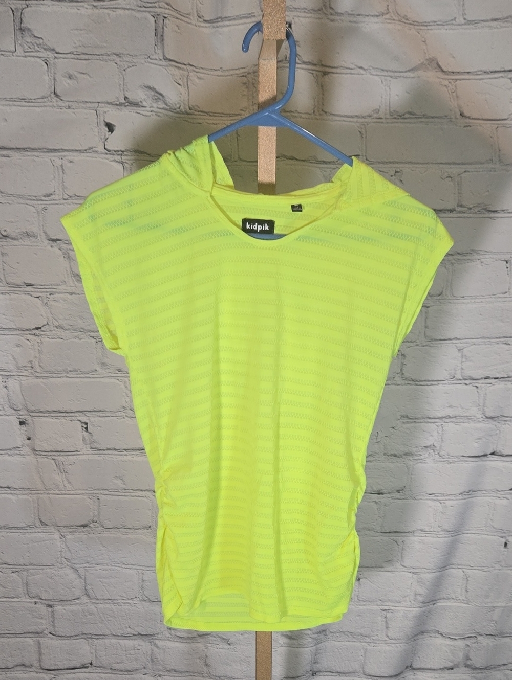 kidpik Neon Yellow Hooded Tank Top